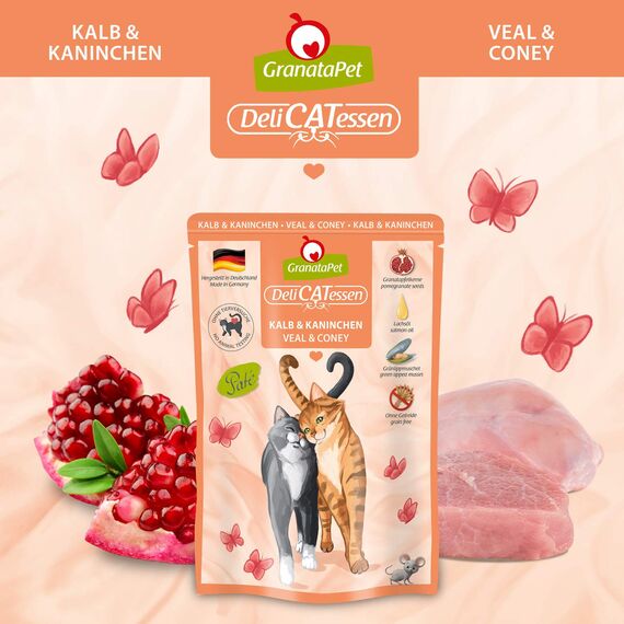 GranataPet DeliCatessen Multipack 1, Nassfutter für Katzen im Probierpaket, Alleinfuttermittel ohne Getreide, Katzenfutter mit hohem Fleischanteil & hochwertigen Ölen, 6 x 85 g