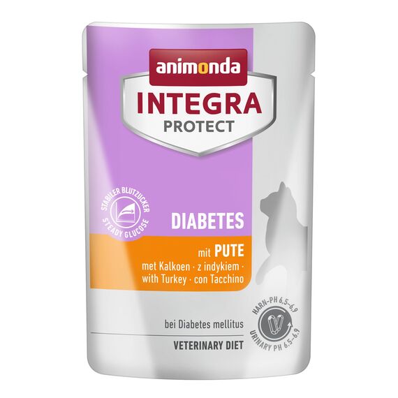 animonda INTEGRA PROTECT Katzenfutter nass Diabetes mit Pute (24 x 85g), vom Tierarzt empfohlen bei Diabetes Mellitus, mit Veterinären entwickeltes Diätalleinfutter für erwachsene Katzen