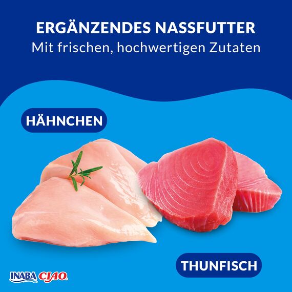 INABA Ciao Stew Katzenfutter Nass Kalorienarm mit 27% Hühnerfleisch, Getreidefrei, Zuckerfrei, Keine Nebenerzeugnisse, Hochwertige Katzensuppe aus Japan 40 g (12er Pack)