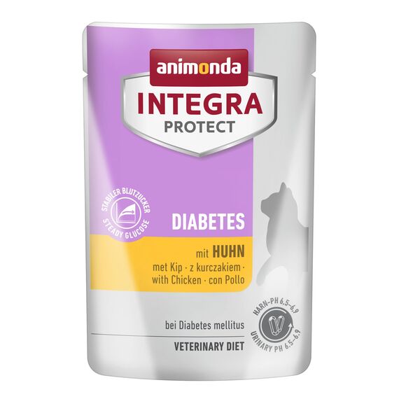 animonda INTEGRA PROTECT Katzenfutter nass Diabetes mit Huhn (24 x 85g), vom Tierarzt empfohlen bei Diabetes Mellitus, mit Veterinären entwickeltes Diätalleinfutter für erwachsene Katzen