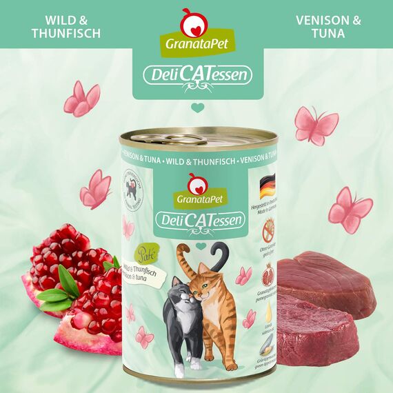 GranataPet DeliCatessen Multipack 1, Nassfutter für Katzen im Probierpaket, Alleinfuttermittel ohne Getreide, Katzenfutter mit hohem Fleischanteil & hochwertigen Ölen, 6 x 400 g