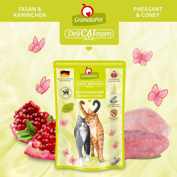 GranataPet DeliCatessen Multipack 3 ohne Fisch, Nassfutter für Katzen im Probierpaket, Alleinfuttermittel ohne Getreide, Katzenfutter mit hohem Fleischanteil & hochwertigen Ölen, 6 x 85