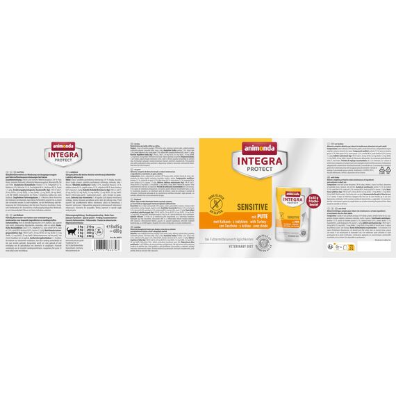 animonda INTEGRA PROTECT Katzenfutter nass Sensitive mit Pute (8 x 85g), vom Tierarzt empfohlen bei Futtermittelallergie, mit Veterinären entwickeltes Diätalleinfutter für erwachsene Katzen