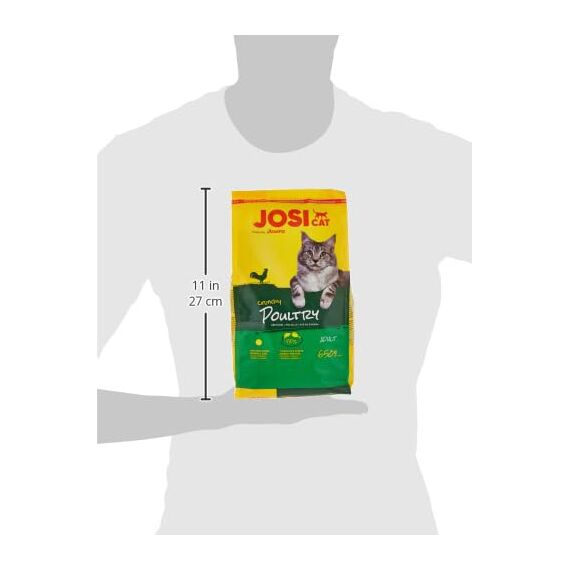 JosiCat Crunchy Poultry (7 x 650g) | Katzenfutter mit zartem Geflügel sowie wertvollen Fettsäuren & Vitaminen | Premium Trockenfutter für ausgewachsene Katzen | powered by JOSERA | 7er Pack
