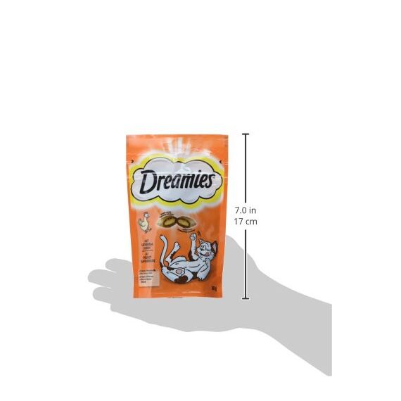 Dreamies Klassiker Katzensnacks mit Huhn – Traumhaft knusprige Taschen mit zarter Füllung – 6 x 60g (12er Pack)
