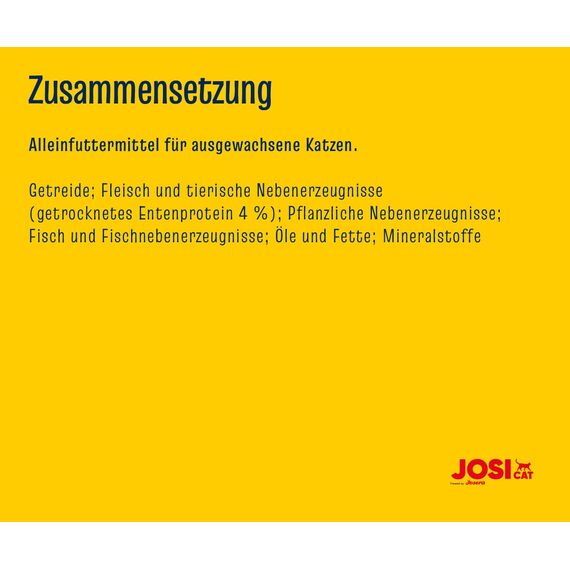 JosiCat Crispy Duck (7 x 650 g) | Adult | Premium Trockenfutter für Katzen | mit köstlicher Ente & wertvollen Fettsäuren | Powered by JOSERA | Katzenfutter | Alleinfuttermittel | 7er Pack
