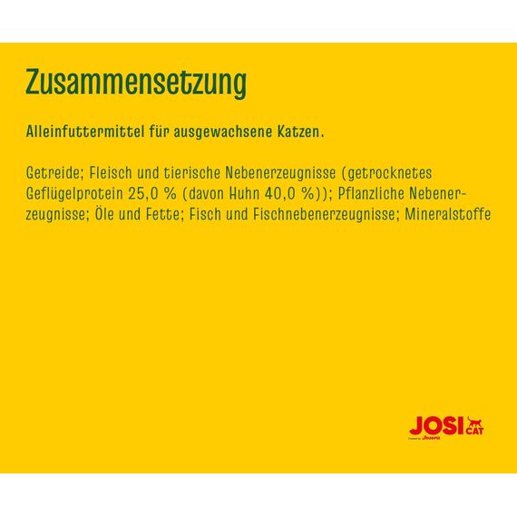 JosiCat Crunchy Poultry (7 x 650g) | Katzenfutter mit zartem Geflügel sowie wertvollen Fettsäuren & Vitaminen | Premium Trockenfutter für ausgewachsene Katzen | powered by JOSERA | 7er Pack