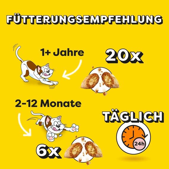 Dreamies Klassiker Katzensnacks mit Thunfisch – Traumhaft knusprige Taschen mit zarter Füllung – 6 x 60g