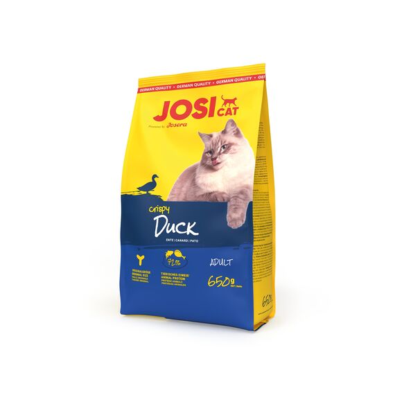 JosiCat Crispy Duck (7 x 650 g) | Adult | Premium Trockenfutter für Katzen | mit köstlicher Ente & wertvollen Fettsäuren | Powered by JOSERA | Katzenfutter | Alleinfuttermittel | 7er Pack