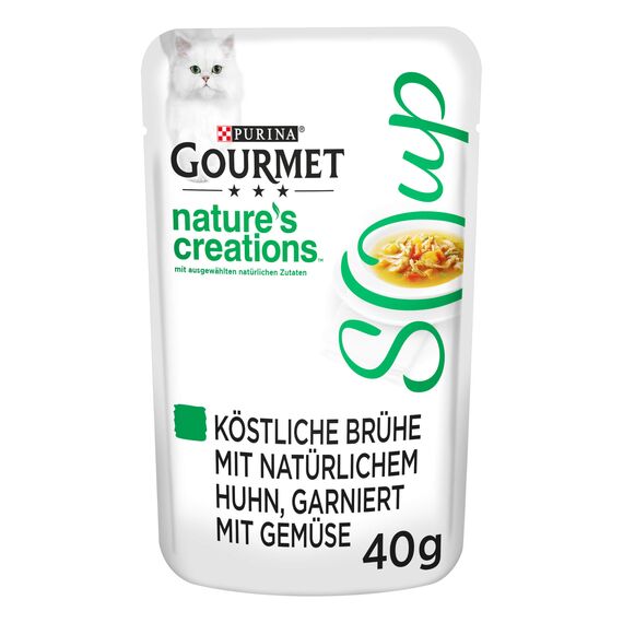 Gourmet Crystal Soup für Katzen mit naturbelassenem Huhn und Gemüse, 32er Pack (32 x 40g)