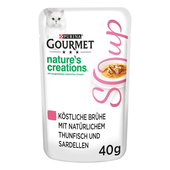 Gourmet Crystal Soup für Katzen mit naturbelassenem Thunfisch und Sardellen, 32er Pack (32 x 40g)