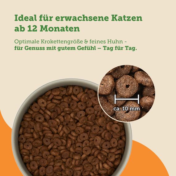 MERA Cats Nature Huhn Premium Katzenfutter Trocken 10kg | Getreidefrei & zuckerfrei | Adult Katzen Trockenfutter hoher Fleischanteil | Dry Cat Food