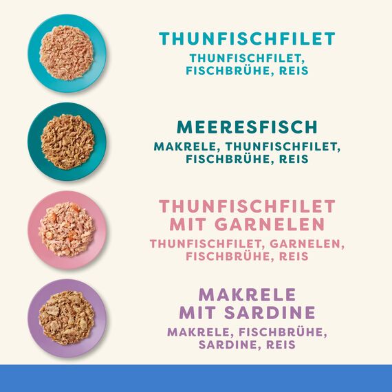 Applaws 100% natürliches Premium-Nassfutter für ausgewachsene Katzen, Fisch-Multipack-Auswahl in Brühe - Packung mit 12 x 70g Dosen