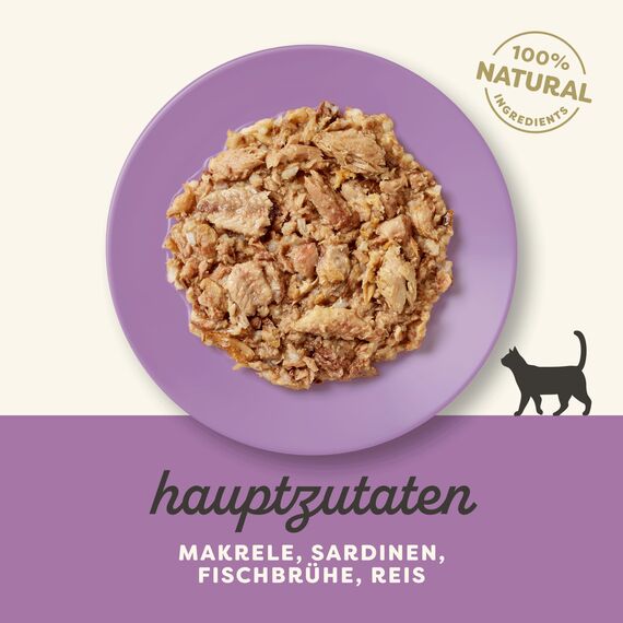 Applaws 100% natürliches Premium-Nassfutter für Katzen, Makrele mit Sardine in Brühe - Packung mit 24 x 70g Dosen