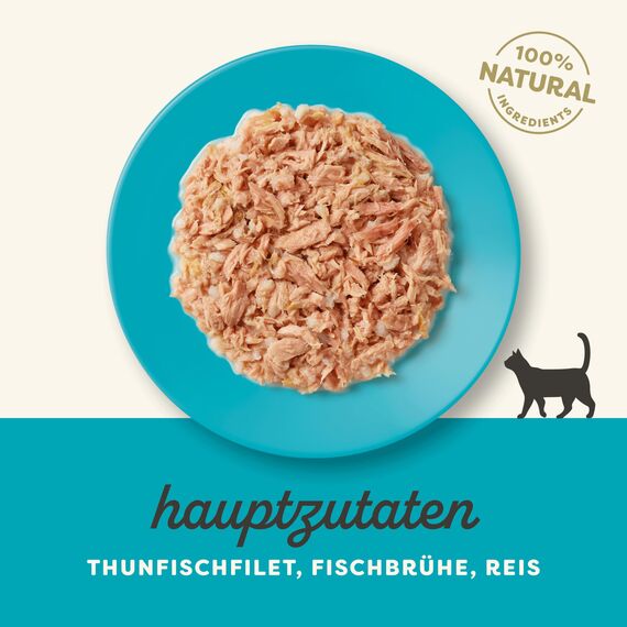 Applaws 100% Natural Thunfischfilet Nassfutter in Brühe für ausgewachsene Katzen - 24 x 70g Dosen