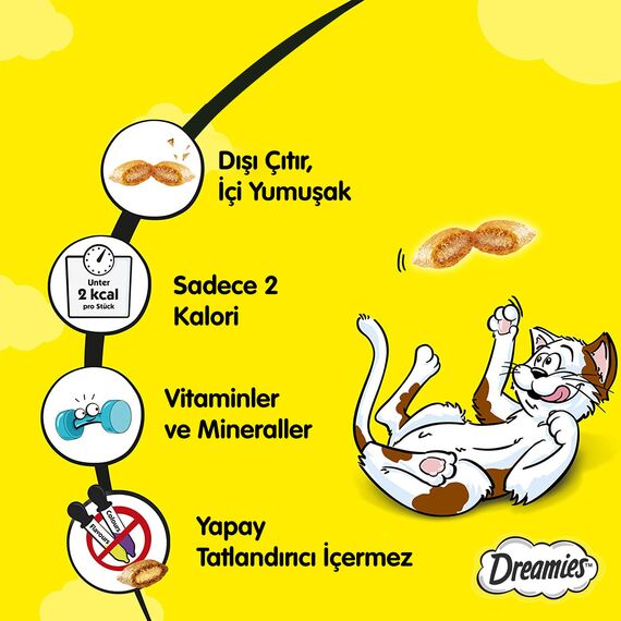 Dreamies Klassiker Katzensnacks mit Lachs – Traumhaft knusprige Taschen mit zarter Füllung – 6 x 60g (Packung mit 2)