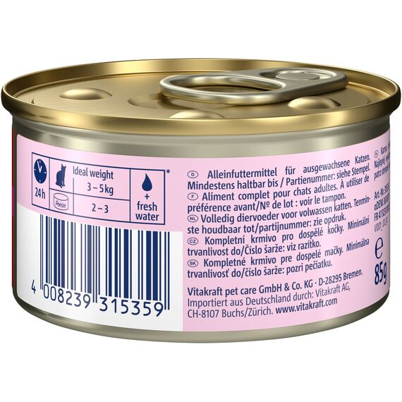 Vitakraft Poésie Mousse, Nassfutter Katze, luftige Mousse, mit Rind, ohne Zusatz von Zucker und Getreide (12x 85g)