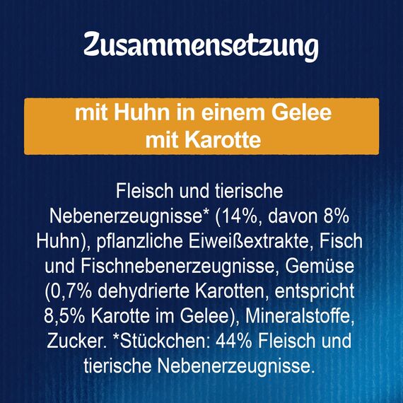 Felix Sensations Gelees Katzenfutter nass, mit Huhn und Karotte in Gelee, 26er Pack (26 x 85g)