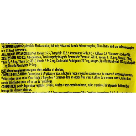 Dreamies Katzensnacks mit Käsegeschmack, 12er Pack, 6x60g – Außen knusprige & innen cremige Katzenleckerlis