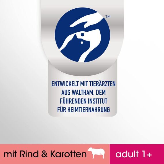 Perfect Fit Katzenfutter Nassfutter Adult 1+ mit Rind & Karotten in Sauce, 12 Portionsbeutel (12 x 85g)