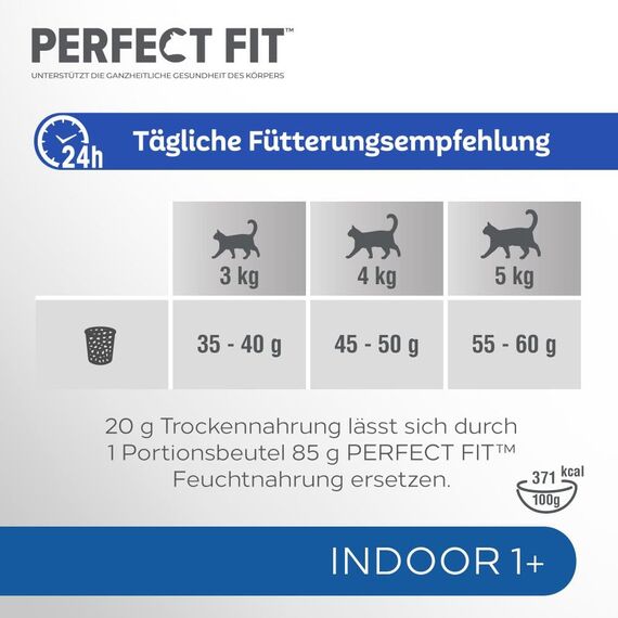 PERFECT FIT Indoor Adult Trockenfutter für erwachsene Katzen ab 1 Jahr - Rind, 750g (6 Beutel)