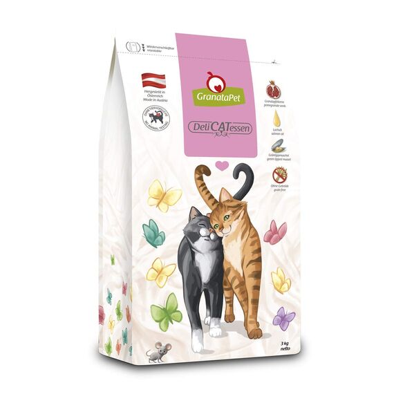 GranataPet DeliCatessen Wild & Huhn Adult, Trockenfutter für Katzen, schmackhaftes Katzenfutter, Alleinfuttermittel ohne Getreide & ohne Zuckerzusätze, 9 kg