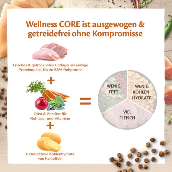 Wellness CORE Original 1.75 kg, Huhn & Truthahn – Katzenfutter Trocken für ausgewachsene Katzen, getreidefrei, natürlich, hypoallergen, proteinreich, für optimale Energie und einen schlanken Körper