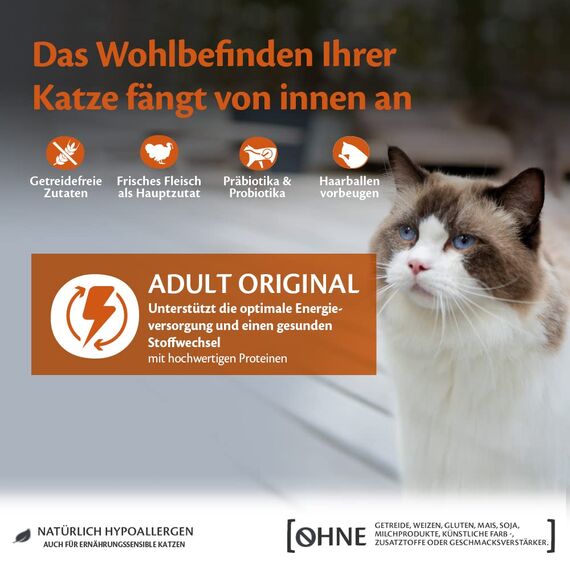 Wellness CORE Original 1.75 kg, Huhn & Truthahn – Katzenfutter Trocken für ausgewachsene Katzen, getreidefrei, natürlich, hypoallergen, proteinreich, für optimale Energie und einen schlanken Körper
