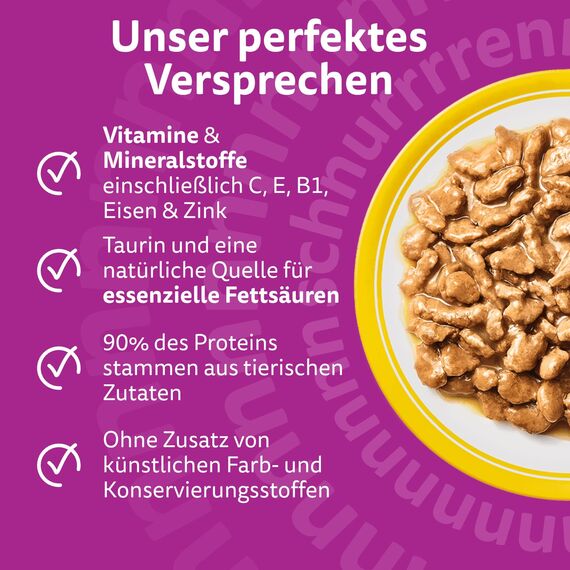 Whiskas 7+ Katzenfutter Geflügel Auswahl in Sauce, 24x85g (2 Packungen) – Hochwertiges Nassfutter ab dem 7. Lebensjahr in 48 Portionsbeuteln