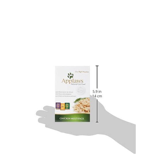 Applaws Premium Natural Cat Food Nassfutter, Hühnerauswahl in Brühe 70g Portionsbeutel (12x70g )
