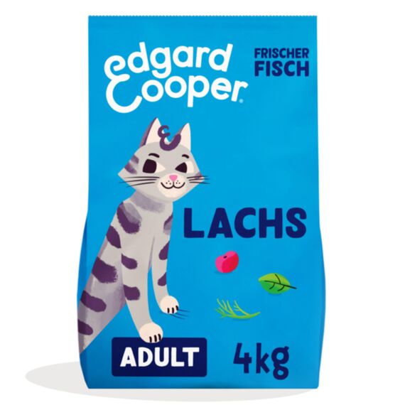Edgard & Cooper Katzenfutter, Trockenfutter für Katzen, (Lachs, 4kg), Getreidefrei, voll von frischem Fisch und natürlichen Zutaten, geeignet für sterilisierte und aktive Katzen