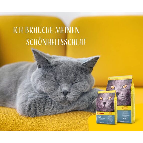 JOSERA Léger (1 x 2 kg) | Adult | Premium Trockenfutter für ausgewachsene sterilisierte oder übergewichtige Katzen | Geflügel | wenig Fett & viel Protein | weizenfrei | Katzenfutter | 1er Pack