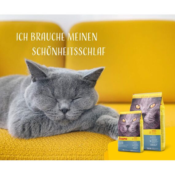 JOSERA Léger (1 x 400 g) | Adult | Premium Trockenfutter für ausgewachsene sterilisierte oder übergewichtige Katzen | Geflügel | wenig Fett & viel Protein | weizenfrei | Katzenfutter | 1er Pack