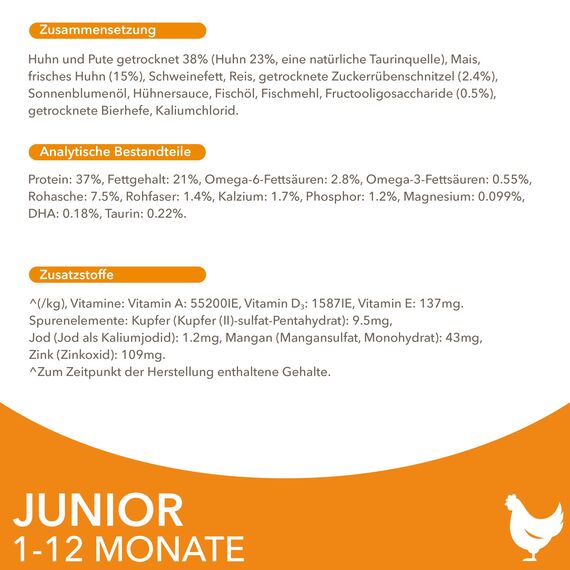 IAMS Junior Katzenfutter trocken mit Huhn - Trockenfutter für Kitten im Alter von 1-12 Monaten, 1,5 kg