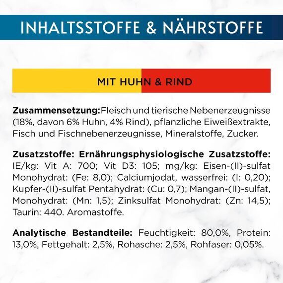 Gourmet Perle Duetto Katzenfutter nass, mit Huhn und Rind, 26er Pack (26 x 85g)