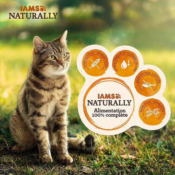 IAMS Naturally Katzenfutter Nass in Sauce - hochwertiges Nassfutter mit Fisch für Erwachsene Katzen, Sea Collection, 12 x 85 g