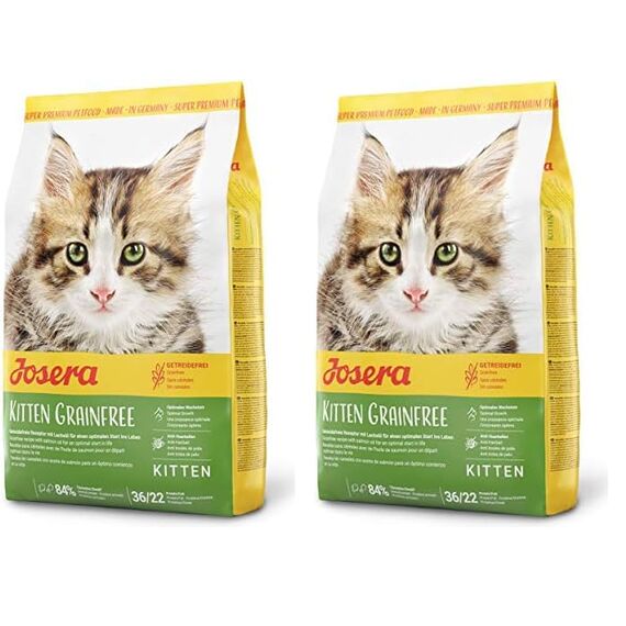 JOSERA Kitten grainfree (1 x 2 kg) | Kitten | Premium Trockenfutter für heranwachsende Katzen sowie Katzen-Mütter in der Säugezeit | Geflügel & Lachsöl | getreidefrei | Katzenfutter | 2er Pack
