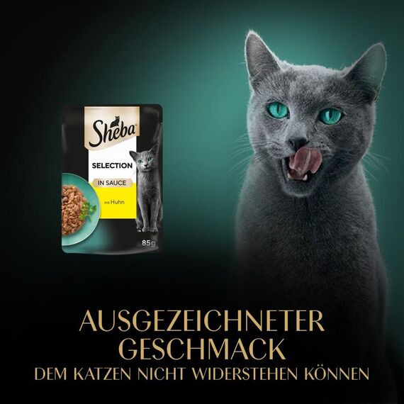 Sheba Sauce Collection Katzen Nassfutter im Portionsbeutel mit Huhn 28x85g