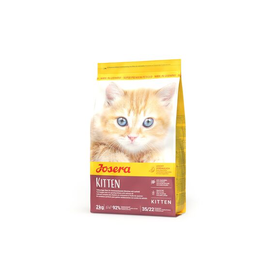 JOSERA Kitten (1 x 2 kg) | Kitten | Premium Trockenfutter für heranwachsende Katzen & Katzen-Mütter in der Säugezeit | Lachs & Geflügel | leicht verdaulich | weizefrei | Katzenfutter | 1er Pack