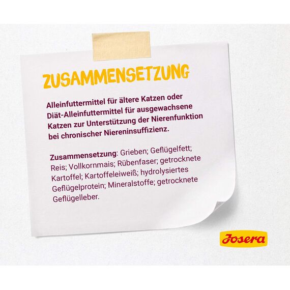 JOSERA Senior (1 x 400 g) | Adult | Premium Trockenfutter für ausgewachsene empfindliche Katzen | Geflügel & Reis | extra verträgliche Rezeptur | weizenfrei | Katzenfutter | 1er Pack