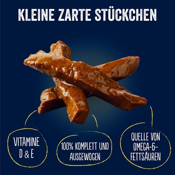 Felix Tasty Shreds Katzenfutter nass in Sauce, Geschmacksvielfalt vom Land, 6er Pack (6 x 10 Beutel à 80g)