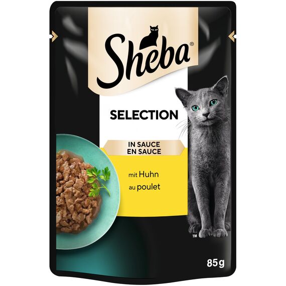 Sheba Sauce Collection Katzen Nassfutter im Portionsbeutel mit Huhn 28x85g