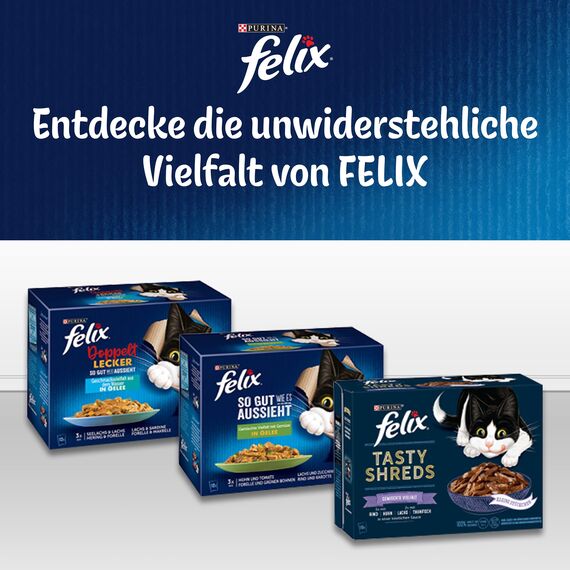 Felix So gut wie es aussieht Junior Kittenfutter nass in Gelee, mit Huhn, 26er Pack (26 x 85g)