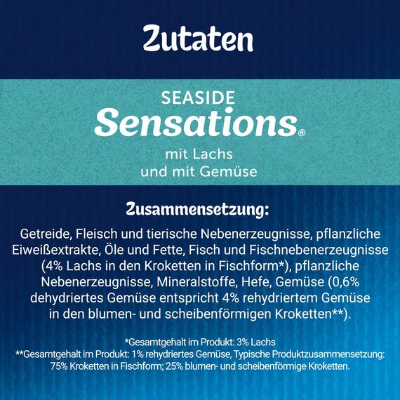Felix Seaside Sensations Katzenfutter trocken, mit Lachs und Gemüse, 6er Pack (6 x 2kg)