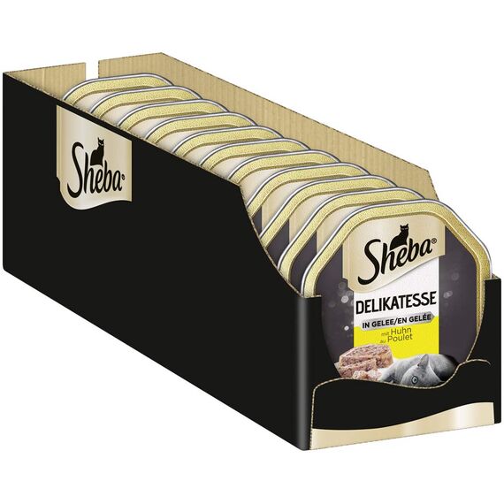 Sheba Schale Nassfutter für Katzen Delikatesse in Gelee mit Huhn 2 x 11 x 85g