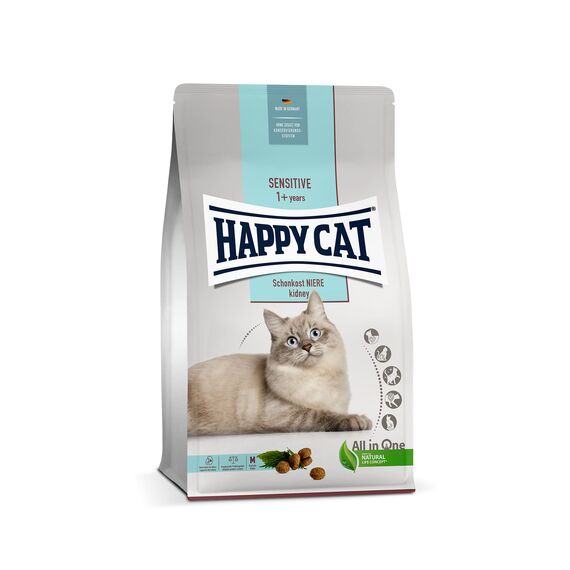 Happy Cat 70606 - Sensitive Schonkost Niere - nierenschonendes Katzen-Trockenfutter mit Geflügel - 300 g Inhalt
