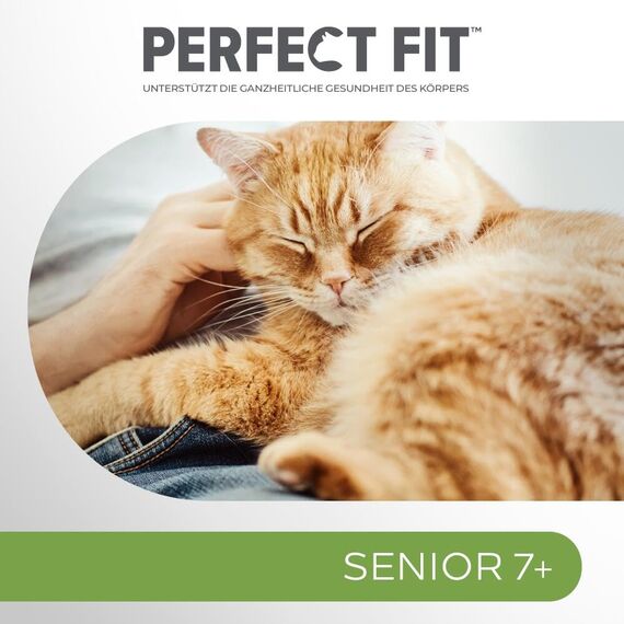 PERFECT FIT Senior Trockenfutter für ältere Katzen ab 7 Jahren - Huhn, 750g (6 Beutel)