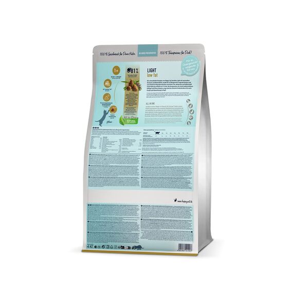 Happy Cat 70605 - Care Adult Light - Trockenfutter mit Geflügel für übergewichtige Katzen und Kater - 10 kg Inhalt