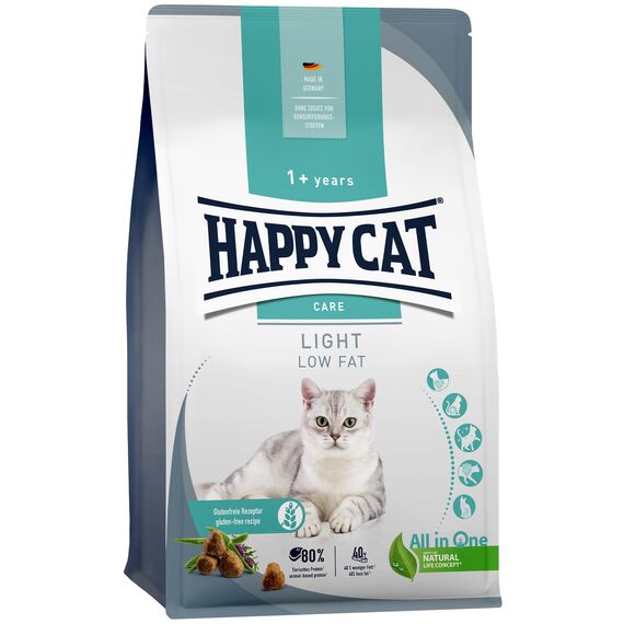 Happy Cat 70604 - Care Adult Light - Trockenfutter mit Geflügel für übergewichtige Katzen und Kater - 4 kg Inhalt