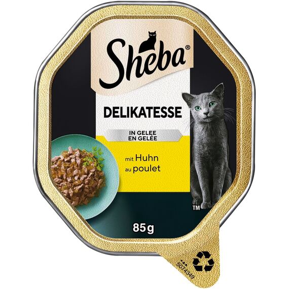 Sheba Schale Nassfutter für Katzen Delikatesse in Gelee mit Huhn 2 x 11 x 85g